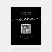 Boho Modern QR Code Menu Mariage noir (Recto)