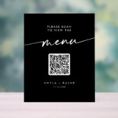 Boho Modern QR Code Menu Mariage noir (Neutre)
