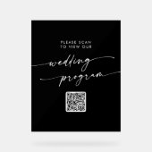 Boho Modern QR Code Programme de mariage noir (Recto)