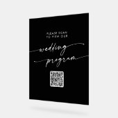 Boho Modern QR Code Programme de mariage noir (Angle)
