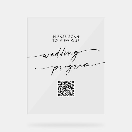 Boho Modern QR-code Transparant Acryl Trouwprogram Bord (Voorkant)