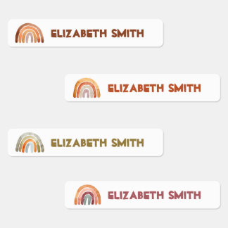 Boho Modern Rainbow Collecties Naam School Labels