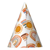 Boho Modern Rainbow en Sun  Feesthoedjes (Achterkant)