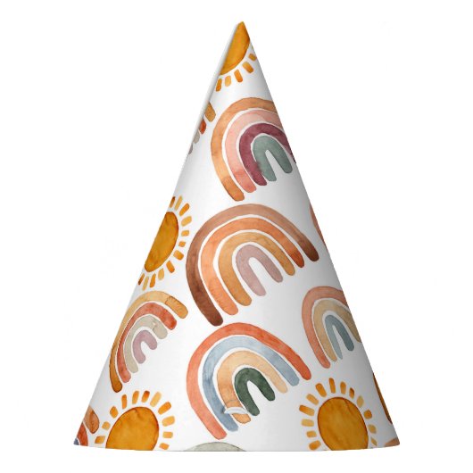 Boho Modern Rainbow en Sun  Feesthoedjes (Links)