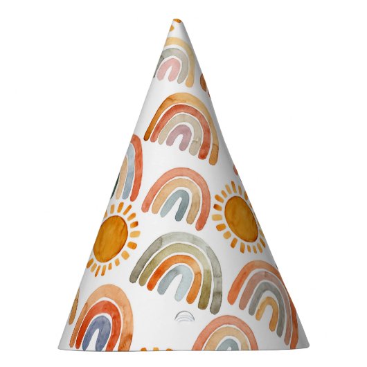 Boho Modern Rainbow en Sun  Feesthoedjes (Rechts)