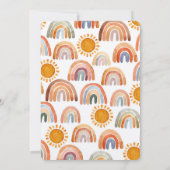 Boho Modern Rainbow Girl Baby Shower Kaart (Achterkant)