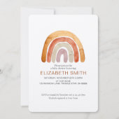 Boho Modern Rainbow Girl Baby Shower Kaart (Voorkant)