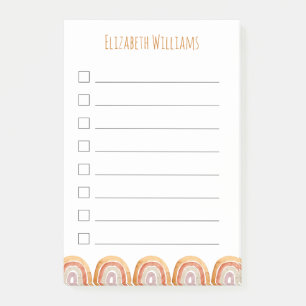 Boho Modern Rainbow Personalized Girl School   Post-it® Notes