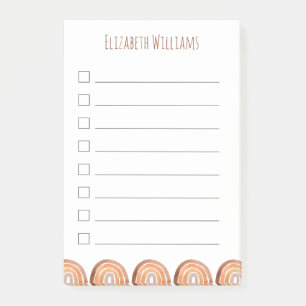 Boho Modern Rainbow Persoonlijke naam School   Post-it® Notes