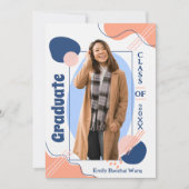 Boho Modern Retro Photo Graduation Invitation (Devant)