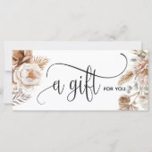 Boho Modern Roze Bloemen Certificaat Cadeau Kaart (Voorkant)