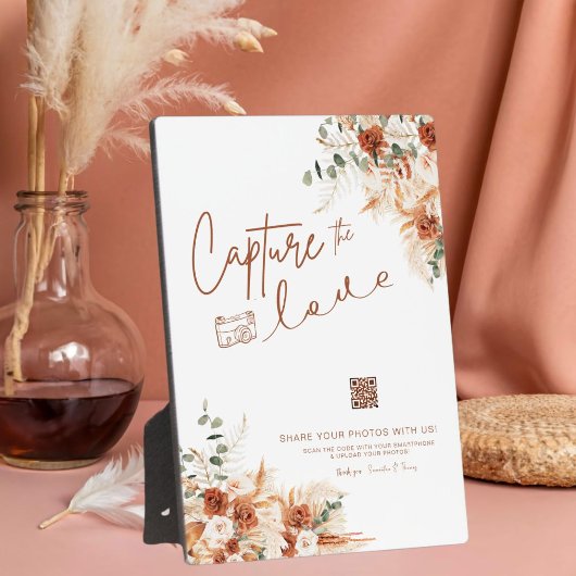 Boho Modern Script Capture The Love Wedding Fotoplaat