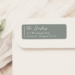 Boho Modern Script Naam Sage Green Etiket