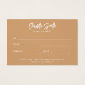 Boho Modern Small Business Cadeaucertificaat Visitekaartje (Achterkant)