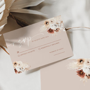 Boho Modern Wedding RSVP Kaart Notitiekaartje