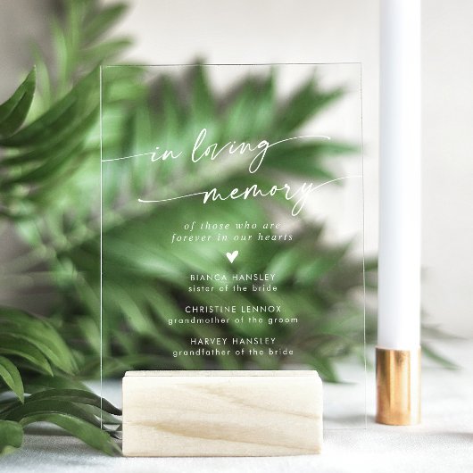 Boho Modern Wit Clear bruiloft in liefdevolle heri Acryl Bord