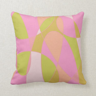 Boho Moderne Abstracte Kunst Roze Lime Groen Kussen