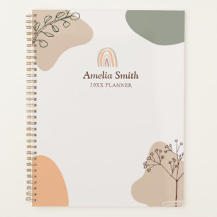 Boho moderne Arc-en-ciel Abstrait Botanical Line A