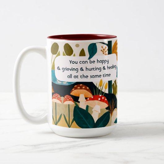 Boho moderne Art folklorique Nature Collage Mug de (Gauche)