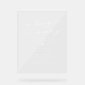 Boho Moderne Blanc Clair Mariage En Mémoire Amoure (Recto)