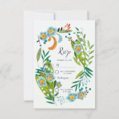 Boho Moderne Bloemenlelie van Vallei Bruiloft Kaart (Voorkant)