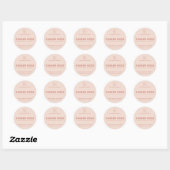Boho moderne Blush rose logo bougie Étiquette rond (Feuille)