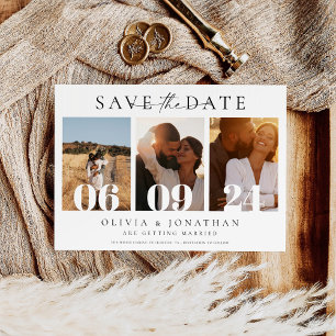 Boho moderne bruiloft minimale foto save the date