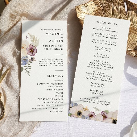 Boho Moderne Bruiloft Programma