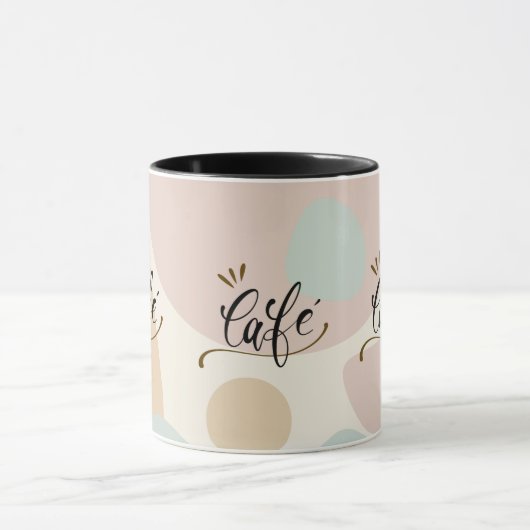 Boho Moderne "Café" Mug Chic Café Poigné De (Centre)