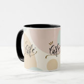 Boho Moderne "Café" Mug Chic Café Poigné De (Devant gauche)