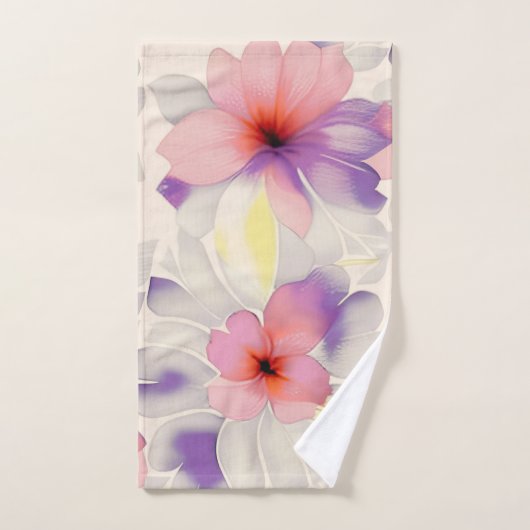 Boho Moderne Chic Floral Aquarelle (Serviette à main)