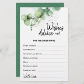 Boho Moderne Eucalyptus Mariage souhaite carte con (Devant / Derrière)