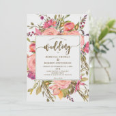 boho moderne fleur sauvage faire-part de mariage g (Debout devant)