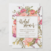 boho moderne fleur sauvage invitation douche nupti (Devant)