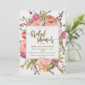 boho moderne fleur sauvage invitation douche nupti (Debout devant)