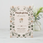 Boho Moderne Folk Thanksgiving Dîner Invitation (Debout devant)