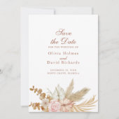 Boho Moderne Herbe de Pampas Minimal Faire-Part de (Devant)