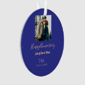 Boho moderne heureux anniversaire ajouter nom bleu (devant)