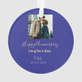 Boho moderne heureux anniversaire ajouter nom bleu (dos)
