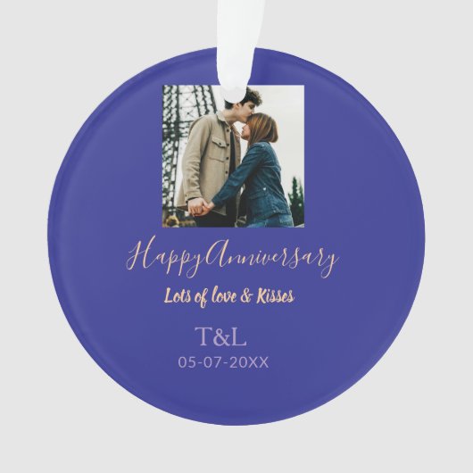 Boho moderne heureux anniversaire ajouter nom bleu (devant)