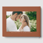 Boho moderne kalligrafie terracotta bruiloft gastenboek (Achterkant)