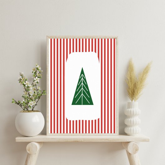 Boho moderne kerstvakantie muurkunst print