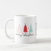 Boho moderne logo personnalisé Noël Mug cadeau (Gauche)