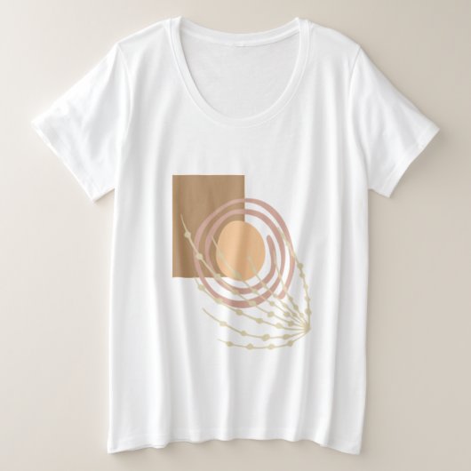 Boho moderne Lune Abstraite et Fleur (Design devant)