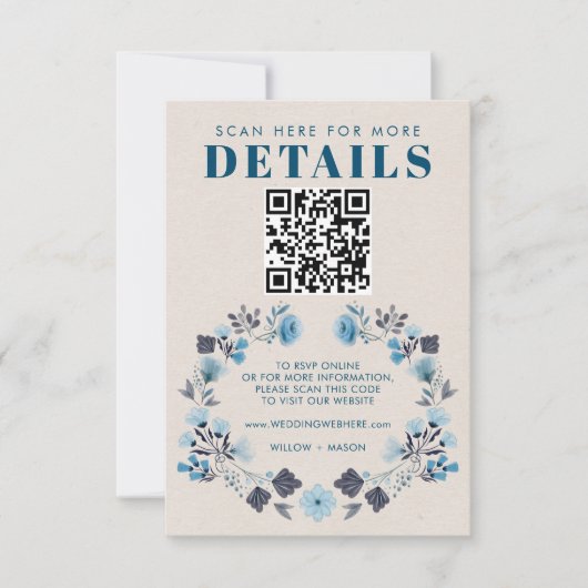 Boho moderne mariage folklorique RSVP détails QR C (Devant)