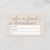 Boho Moderne Référer Une Carte Coupon De Réduction (Dos)