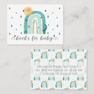 Boho Moderne Regenboog Teal Boeken voor Baby Bijla Visitekaartje