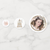 Boho moderne rose élégant Mariage floral Confetti (Devant)