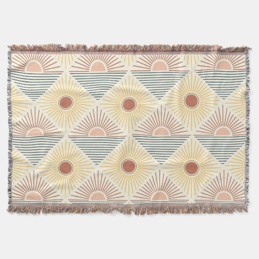 Boho moderne Sun Cotton Fringe Jeu de couverture (Devant)