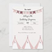 Boho moderne Teepee Sleepover Invitation Anniversa (Devant)